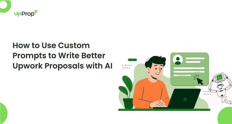 Freelancer writing AI-generated Upwork proposal using custom prompts